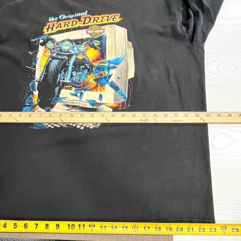 Harley-Davidson The Original Hard Drive Gowanda NY T-Shirt Men XL Black VTG 1999 - Picture 9 of 11